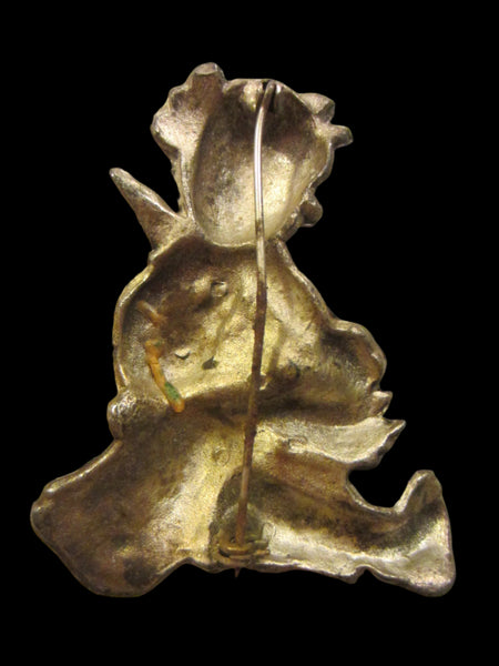 The Reader Metal Hummel Style Primitive Brooch - Designer Unique Finds 