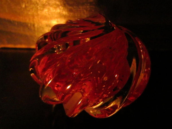 Orange Studio Glass Paperweight Artist Signed 2003 - Designer Unique Finds 