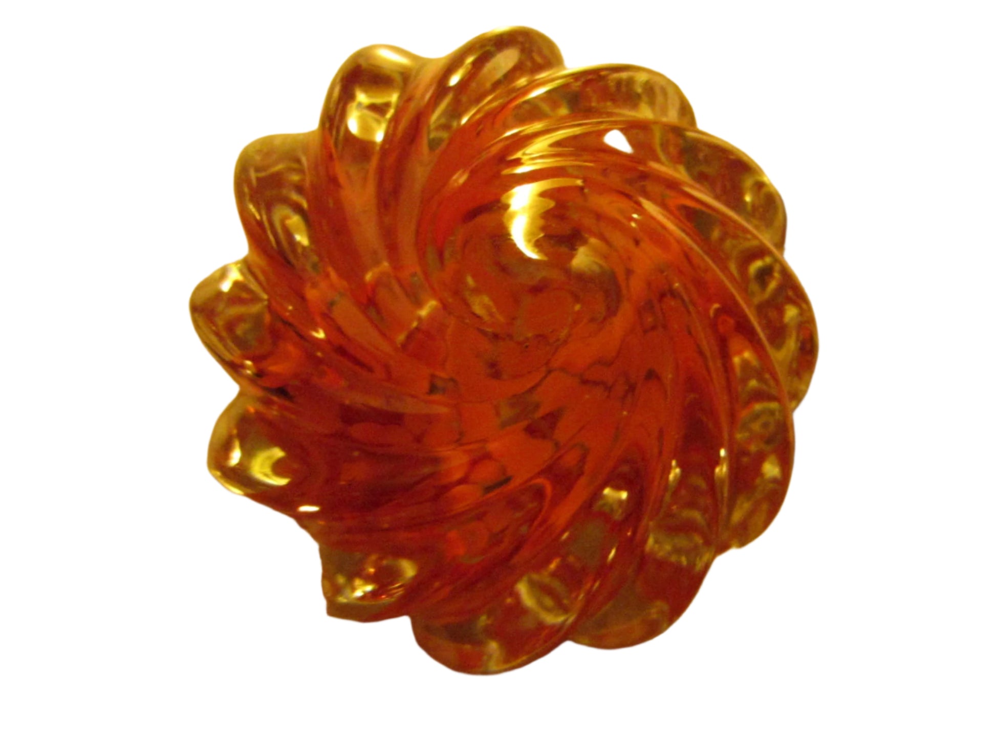 Orange Studio Glass Paperweight Artist Signed 2003 - Designer Unique Finds 