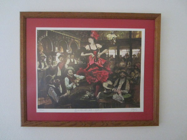 Neil Boyle Flamingo Dance Signed Lithograph Western Inspire Titled Numbered - Designer Unique Finds 