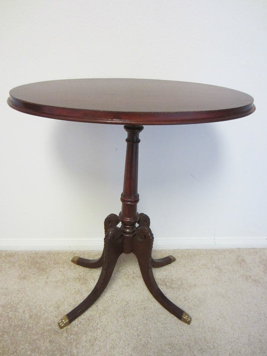 Mahogany CandleTable Bronze Hardware Finish - Designer Unique Finds 
 - 1