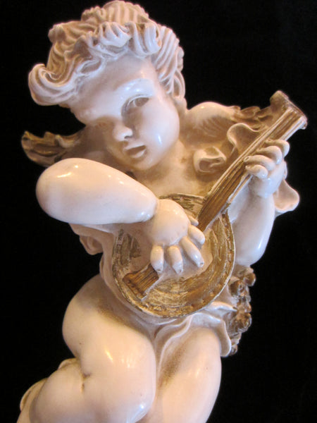 Universal Statuary Angel Mid Century Modern Heraldic Mandolin Player