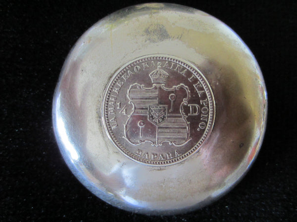 Hapaha Hawaii Circa 1800 Silver Coin On Round Brooch