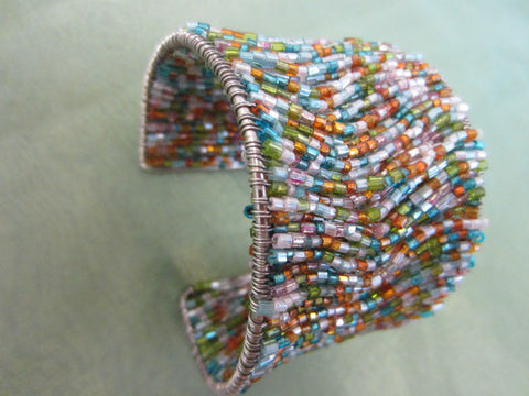 Multi Color Beaded Fashion Cuff Bracelet - Designer Unique Finds 
 - 1