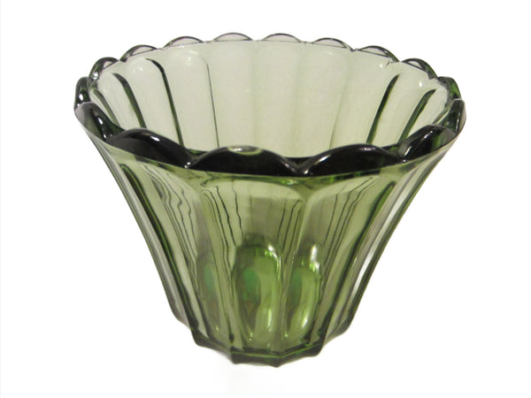 Continental Can Co Mid Century Modern Green Glass Vase