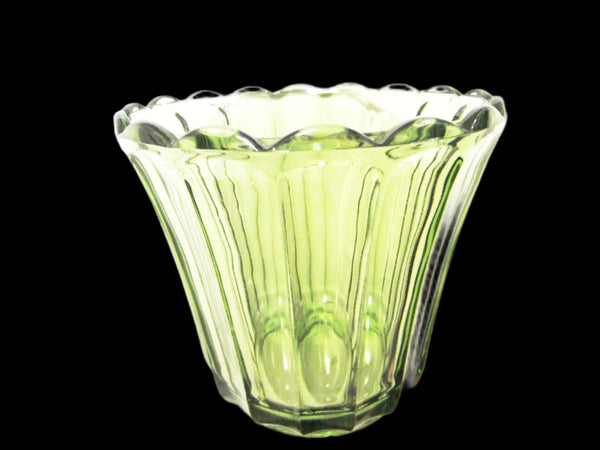 Continental Can Co Green Depression Glass Vase - Designer Unique Finds 
 - 1