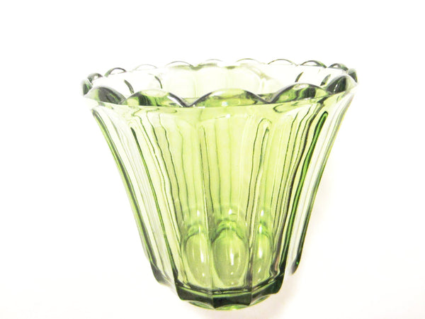 Continental Can Co Green Depression Glass Vase - Designer Unique Finds 
 - 1