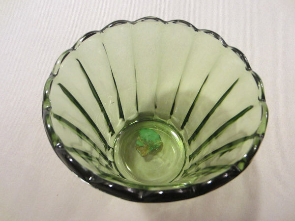 Continental Can Co Green Depression Glass Vase - Designer Unique Finds 
 - 5