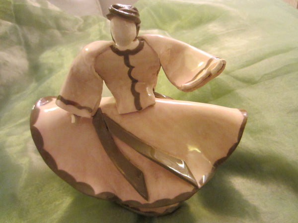 Rumi Dance Sema Ceramic Abstract Folk Art Figure - Designer Unique Finds 