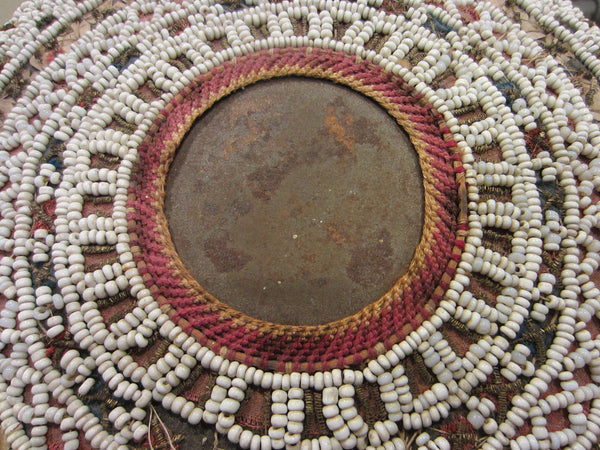 South American Folk Art Tribal Basket Hand Decorated Beads Artist Signed - Designer Unique Finds 