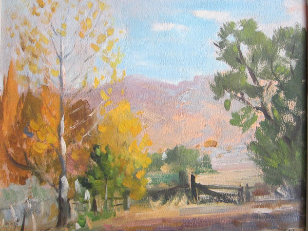 Leonard Scheu California Landscape Signed Oil On Canvas Titled October