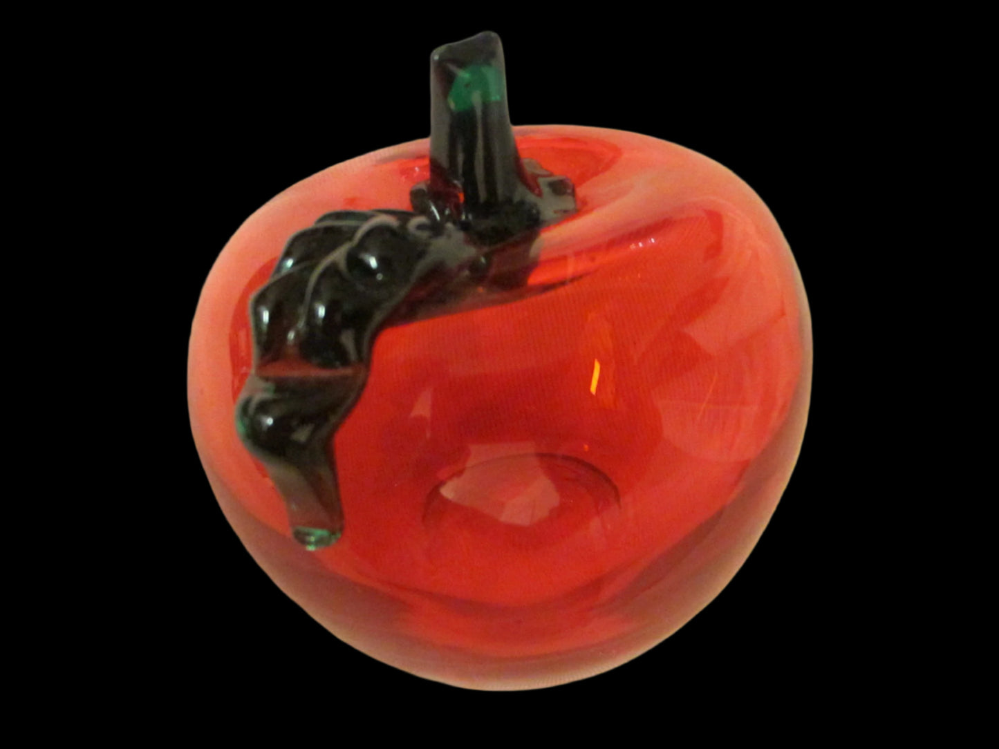 Red Glass Green Stemmed Apple