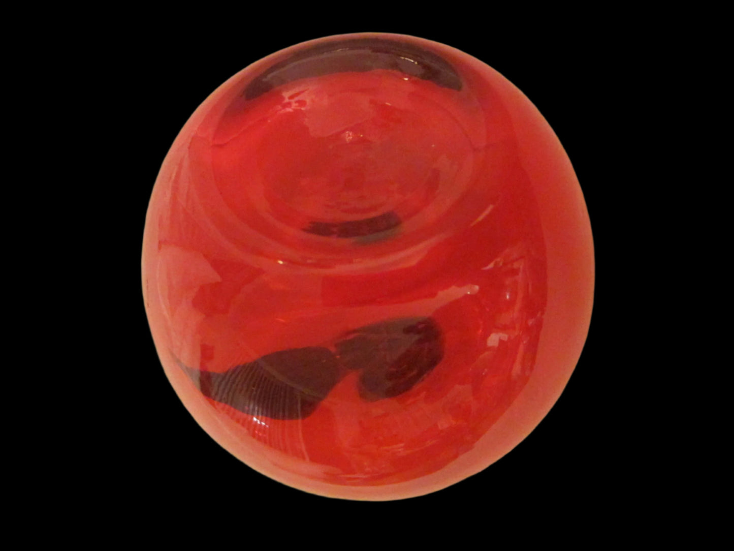 Red Glass Stemmed Apple Paperweight 