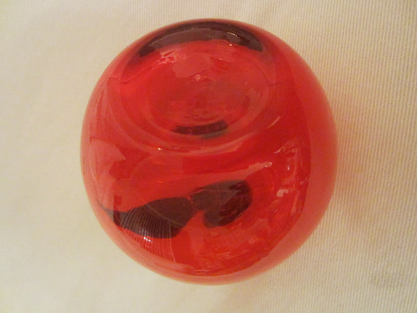 Red Glass Stemmed Apple Paperweight 
