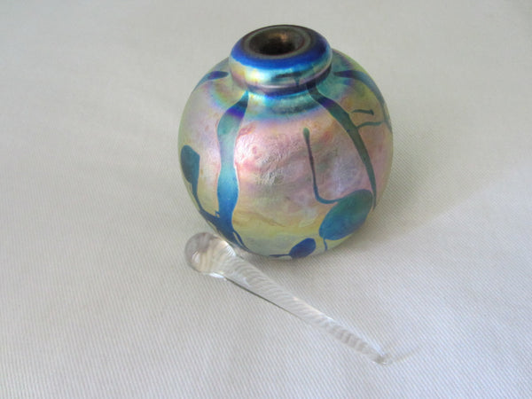 Designer Eichholt Iridescent Abstract Studio Glass Signed 1983 Perfume Bottle - Designer Unique Finds 
 - 2