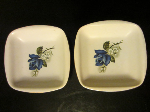 Flora Keramiek Gouda Holland Blue Rose Porcelain Trays - Designer Unique Finds 