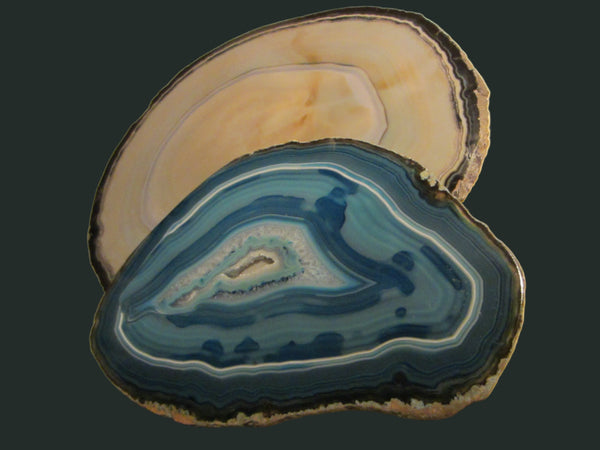 Brazilian Agates Blue Red Sliced Polished Geodes