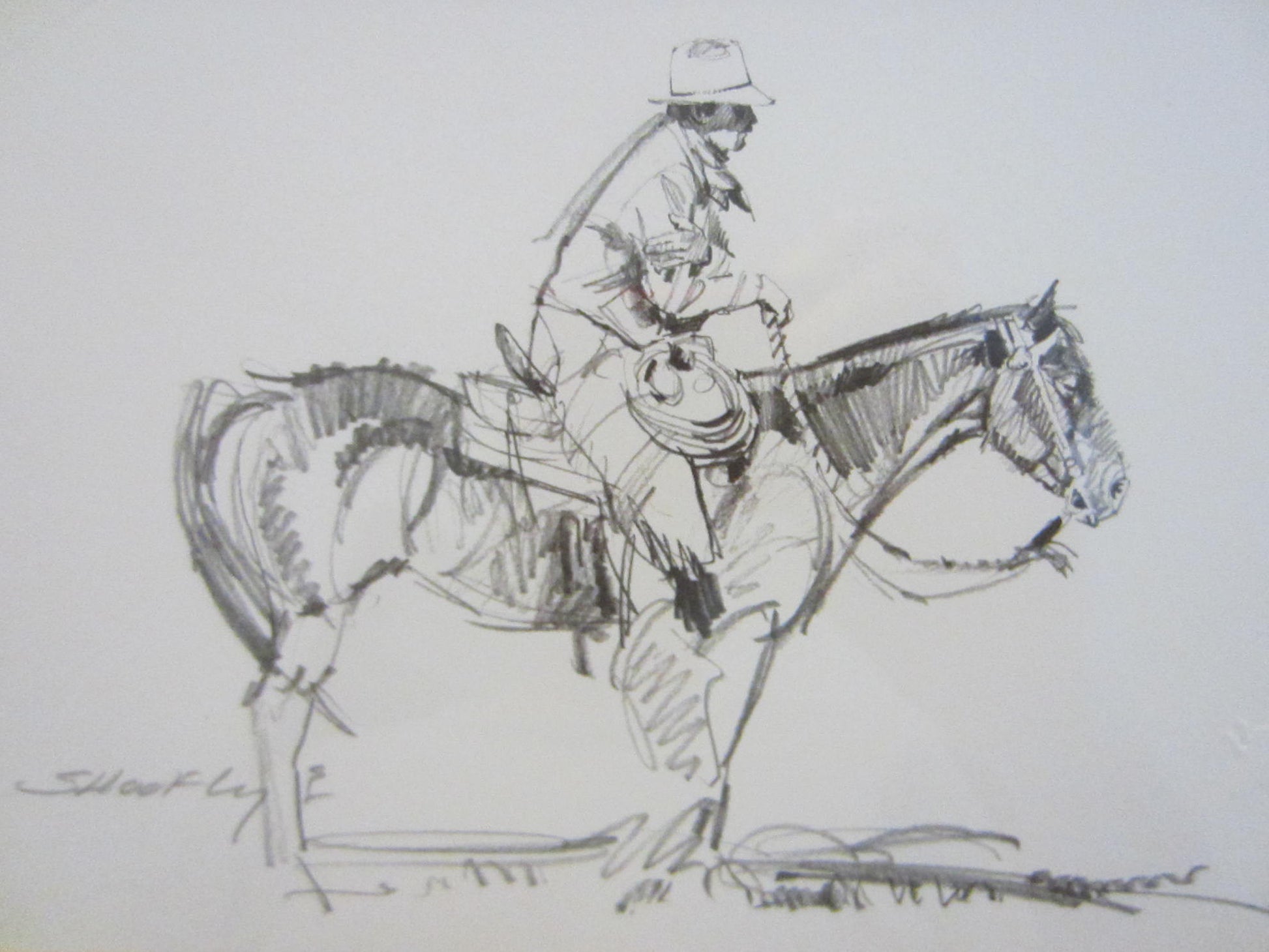Robert Shoofly Shoflet Animated Western Signed Drawings - Designer Unique Finds 