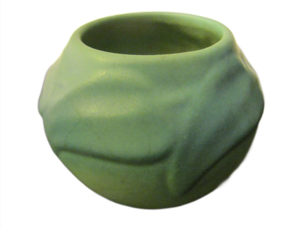 Van Briggle Ceramic Vase Leaf Decorated Green Bowl - Designer Unique Finds 