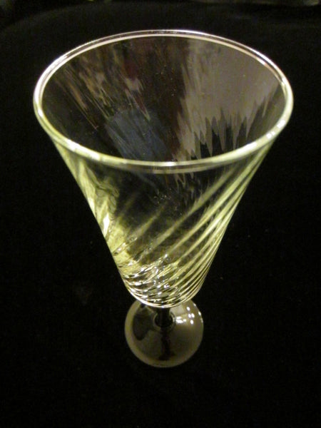 France Cordial Black Crystal Stemmed Textured Wine Glass Set - Designer Unique Finds 
 - 6