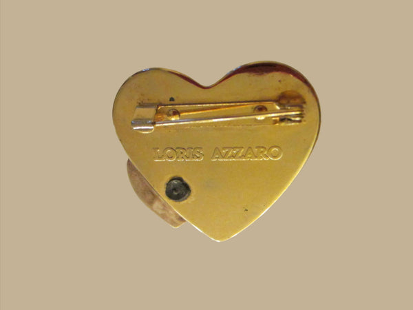 Loris Azzaro Hearts Golden Brooch Silver Accent - Designer Unique Finds 
 - 4