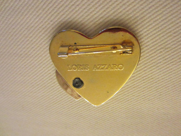 Loris Azzaro Hearts Golden Brooch Silver Accent - Designer Unique Finds 
 - 4