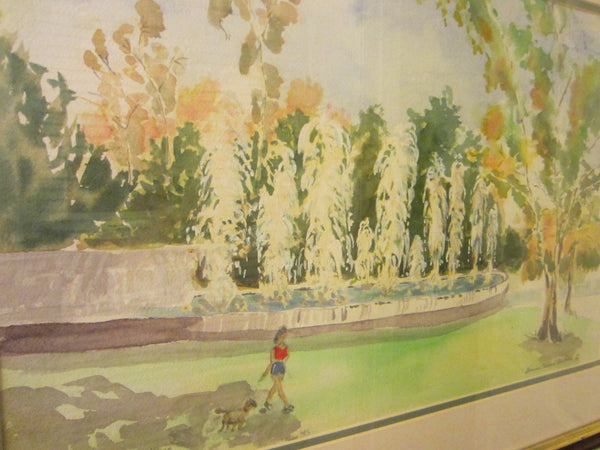Denise Adam Cartier Central Park New York Watercolor Fountains - Designer Unique Finds 
 - 1