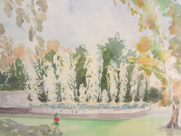 Denise Adam Cartier Central Park New York Watercolor Fountains - Designer Unique Finds 
 - 8