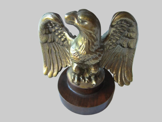 Art Deco Bronze Bald Eagle Mahogany Candle Holder - Designer Unique Finds 
 - 1