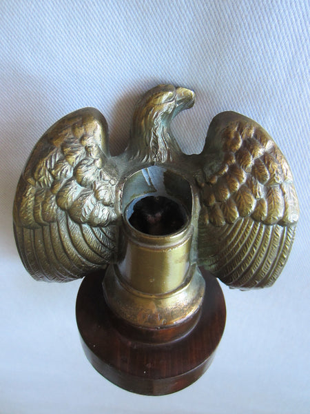 Art Deco Bronze Bald Eagle Mahogany Candle Holder - Designer Unique Finds 
 - 4