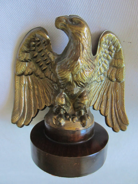 Art Deco Bronze Bald Eagle Mahogany Candle Holder - Designer Unique Finds 
 - 3