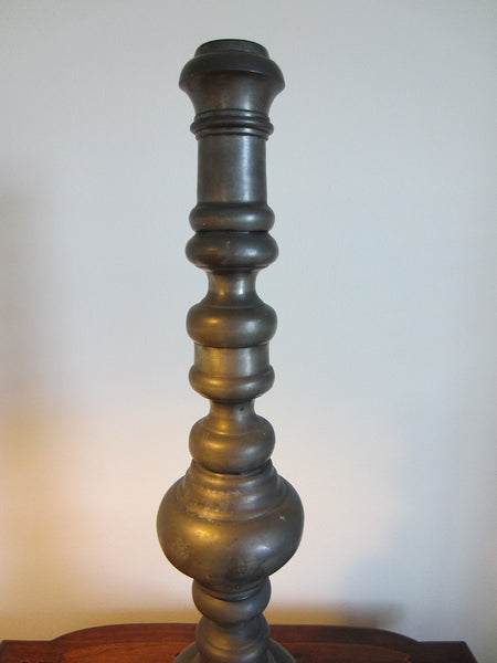 Monumental French Provincal Candle Stand Les Etain De Paris Foundry Hallmarks