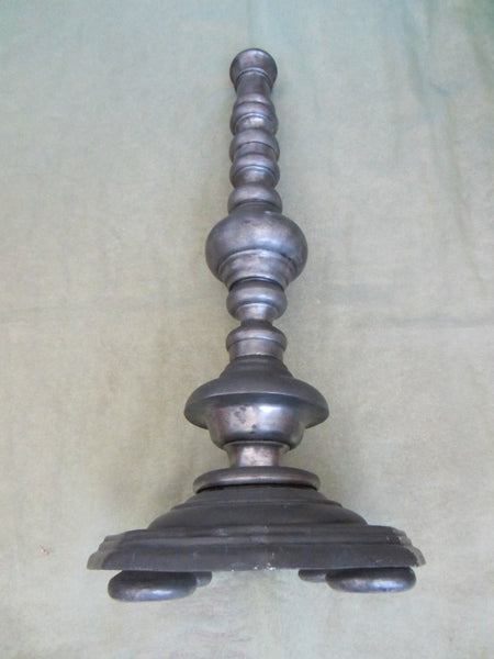 Monumental French Provincal Candle Stand Les Etain De Paris Foundry Hallmarks