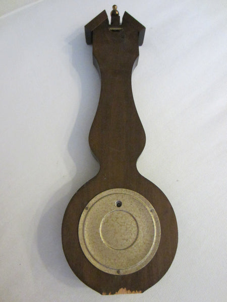 Banjo Style Mahogany Wall Barometer Thermometer Western Germany - Designer Unique Finds 
 - 6