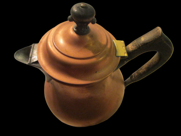 Copper Tea Kettle Empire Style Wood Finial Handle - Designer Unique Finds 
 - 1