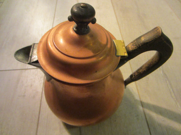 Copper Tea Kettle Empire Style Wood Finial Handle - Designer Unique Finds 
 - 1