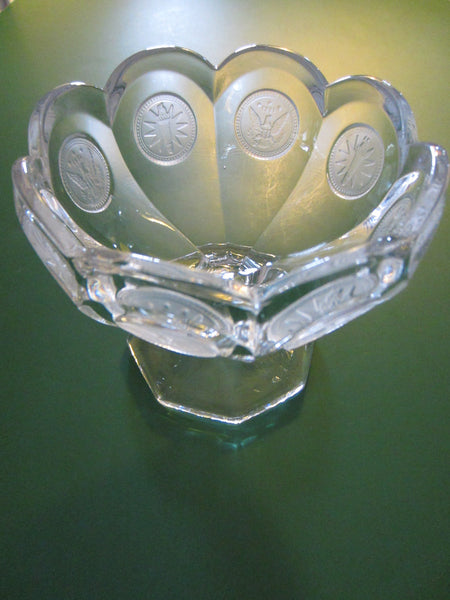 Fostoria Jelly Stem Glass Compote Bowl Frost Coins - Designer Unique Finds 
 - 2