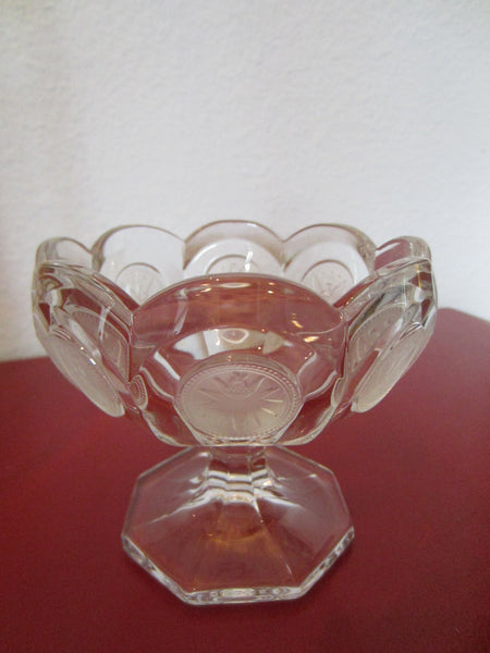Fostoria Jelly Stem Glass Compote Bowl Frost Coins - Designer Unique Finds 
 - 3