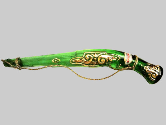 Italian Bartosini Vino Rosso Green Glass Riffle Wine Decanter - Designer Unique Finds 