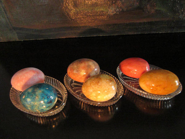 Marbles Alabaster Colorful Eggs In Group Various Colors - Designer Unique Finds 