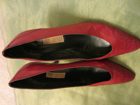 Gucci Made In Italy Red Vintage Shoes