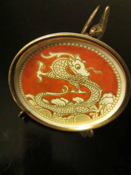 Rosenthal Selb Bavaria Decor Miniature Gold Dragon Porcelain Plate - Designer Unique Finds 