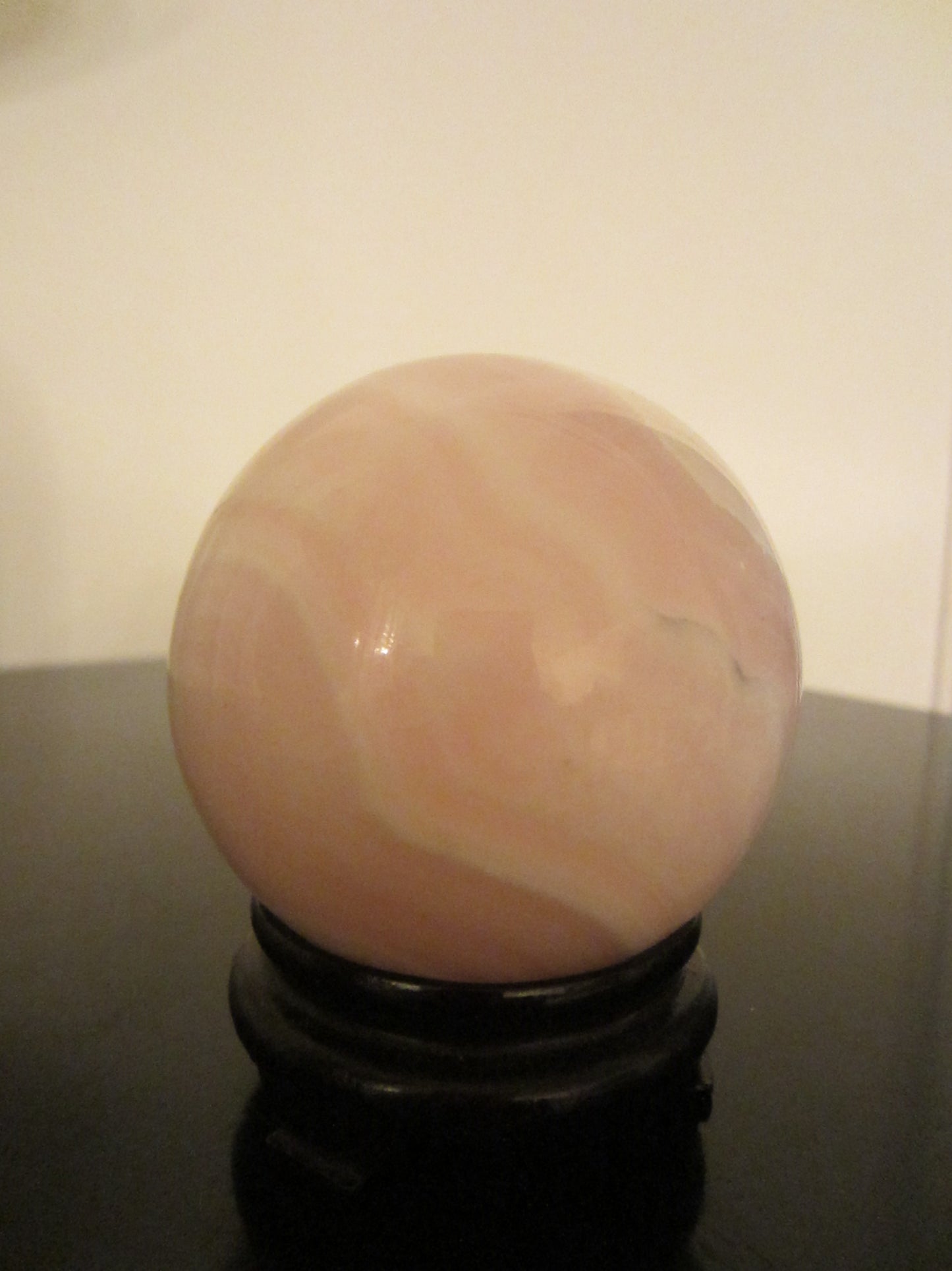 Pink Quartz Paperweight On Stand