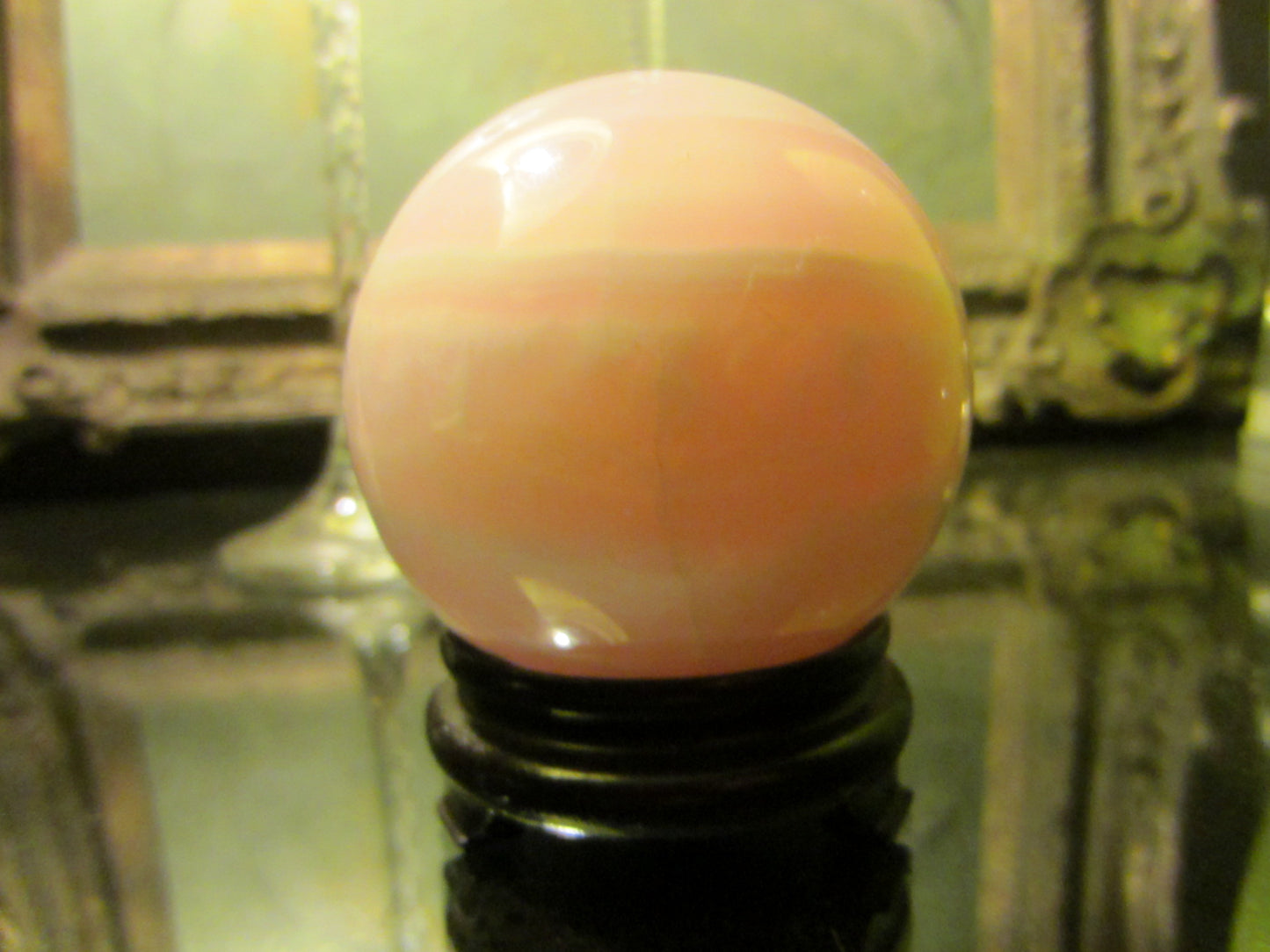 Pink Quartz Paperweight On Stand