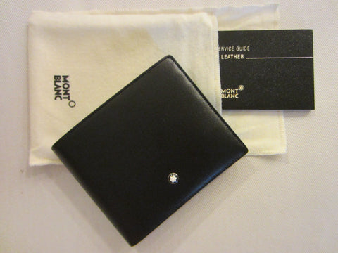 Mont Blanc Italy Black Leather Wallet - Designer Unique Finds 