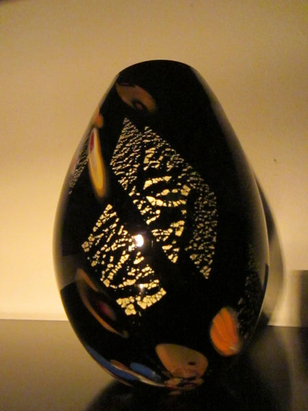 Dino Martens Murano Black Glass Vase Abstract Gold Inclusion - Designer Unique Finds 
 - 6