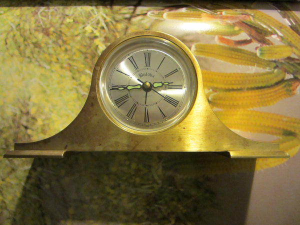 Bulova Japan Brass Mid Century Quartz Mantle Clock - Designer Unique Finds 
 - 3