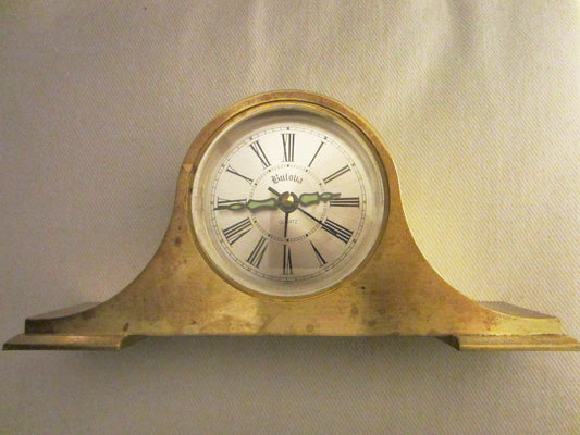 Bulova Japan Brass Mid Century Quartz Mantle Clock - Designer Unique Finds 
 - 1